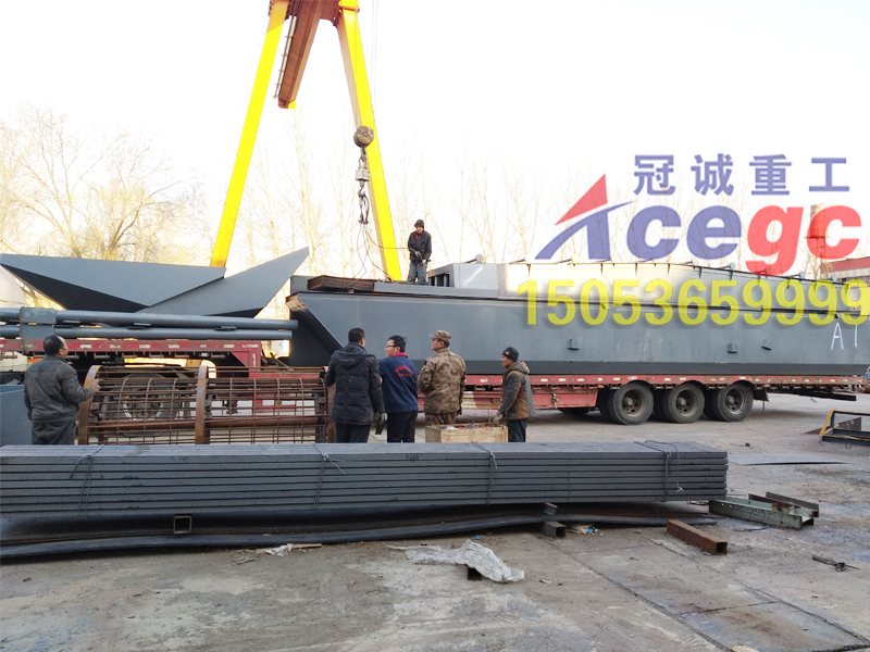 River gold dredging boat on delivery