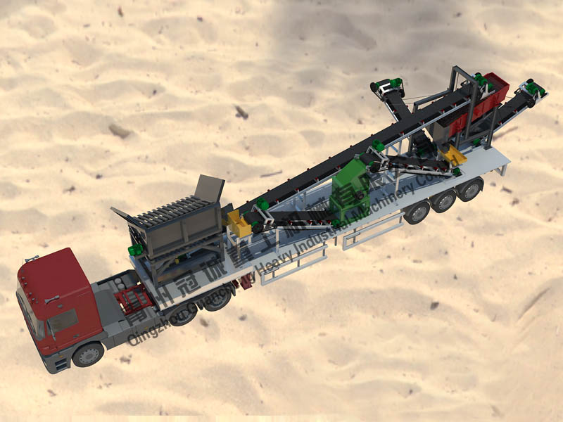 Mobile crushing screening classifying in 2size station